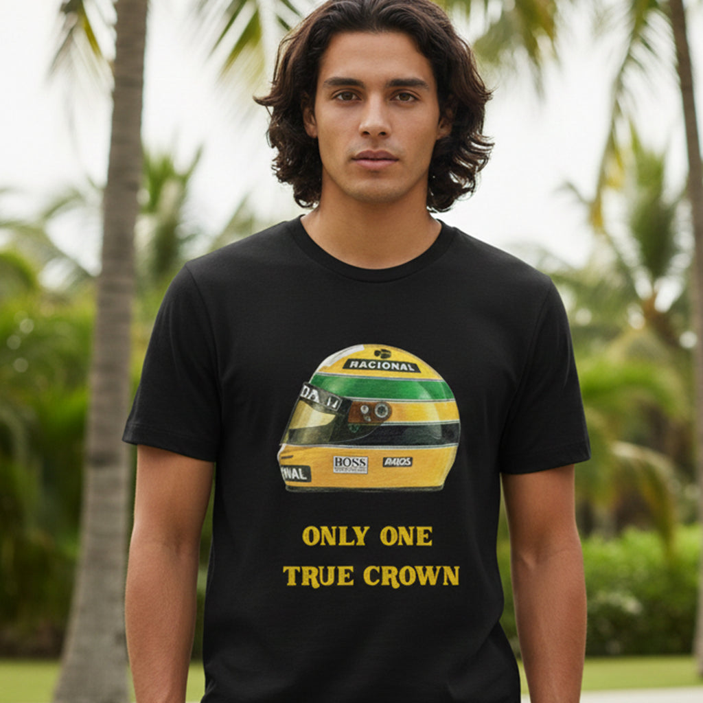 Playera conmemorativa Ayrton Senna con Casco Only one True Crown