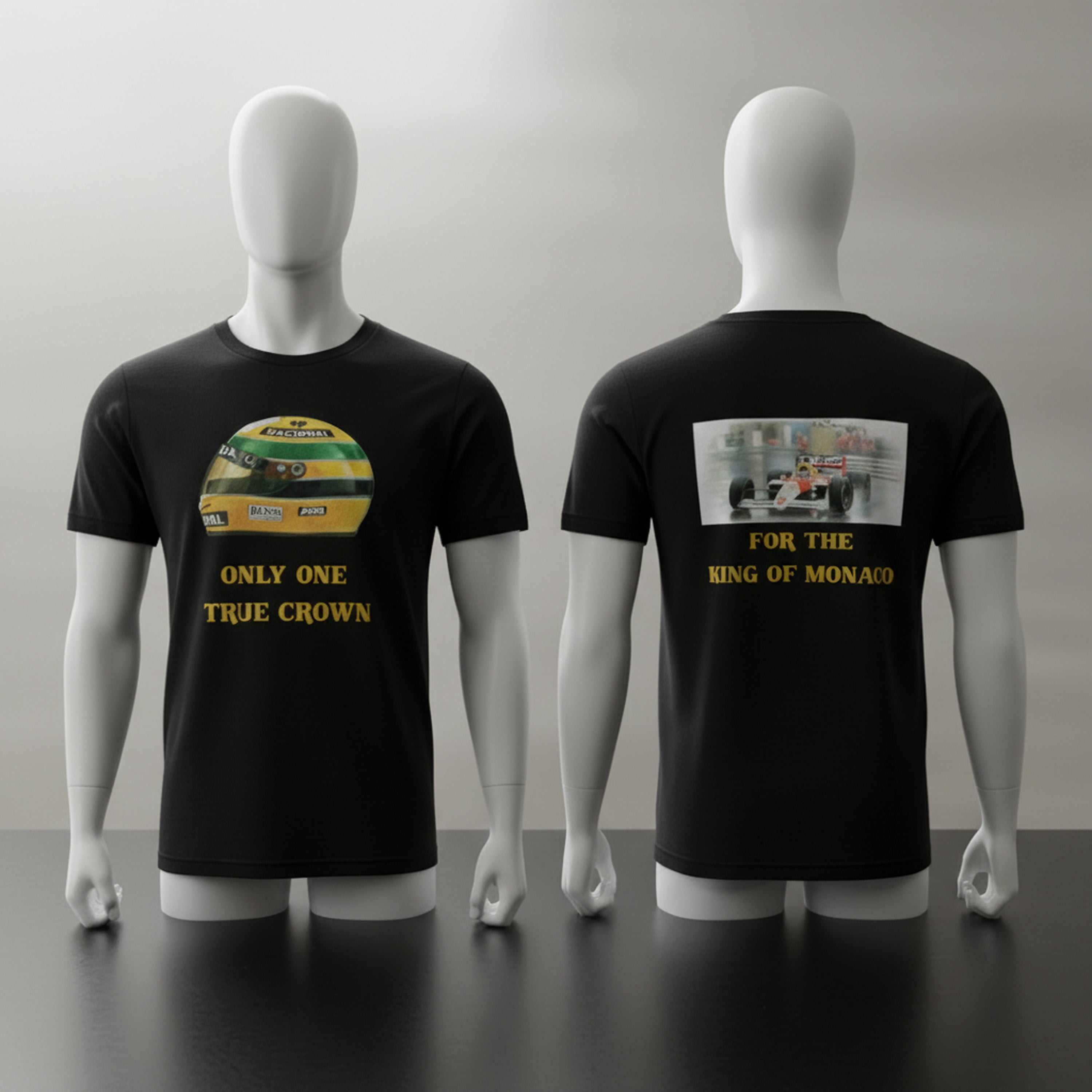 Playera conmemorativa Ayrton Senna con Casco Only one True Crown