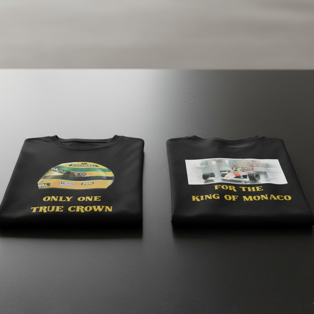 Playera conmemorativa Ayrton Senna con Casco Only one True Crown