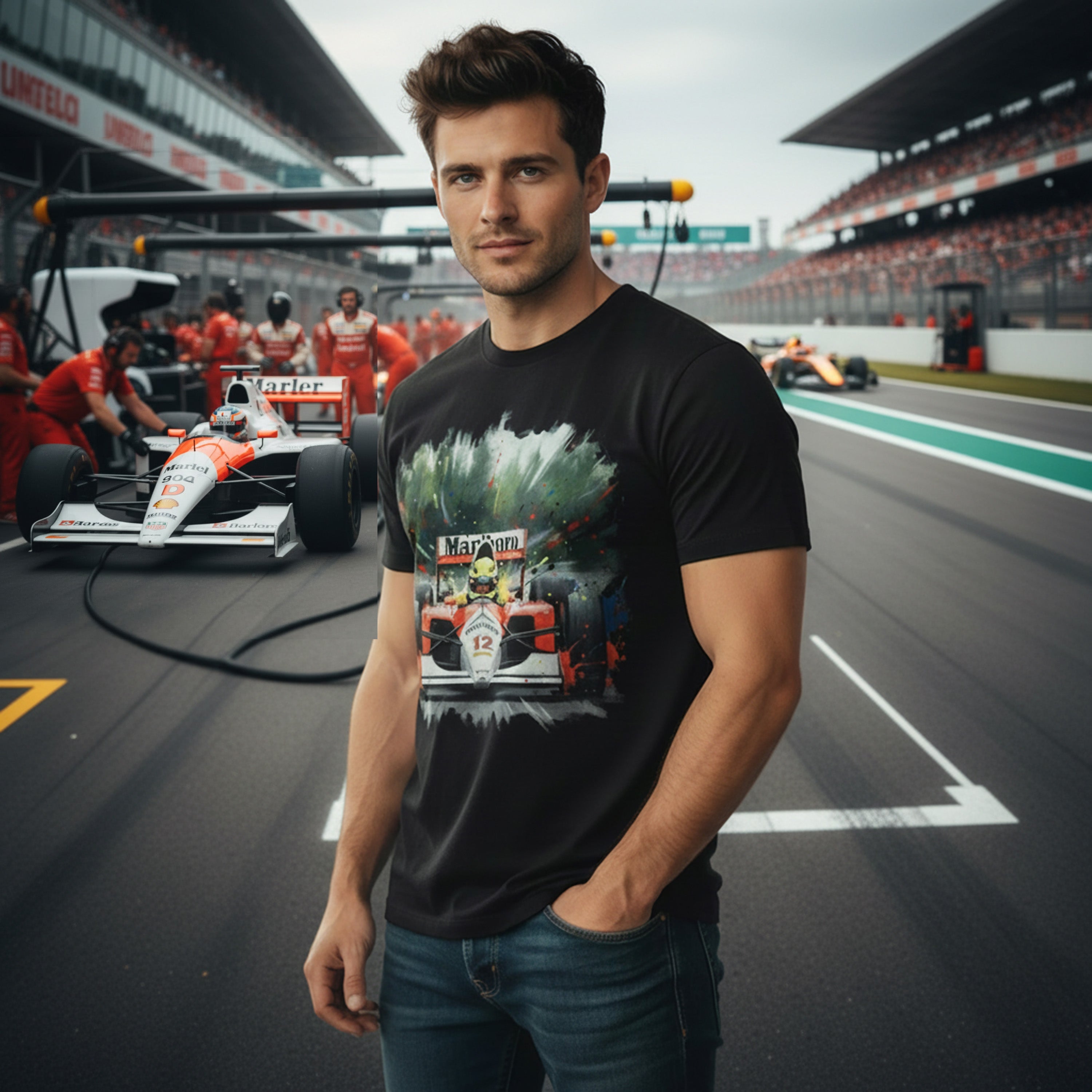 Playera Ayrton Senna tipo Pintura modelo Senna Speed